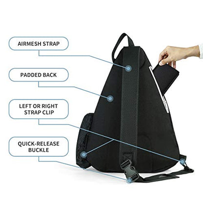 Mangrove Pickleball Bag, Men's & Women's Pickleball Backpack, Adjustable Sling Bag w/Fence Hook/Large Capacity/Safety Pocket - color: Black