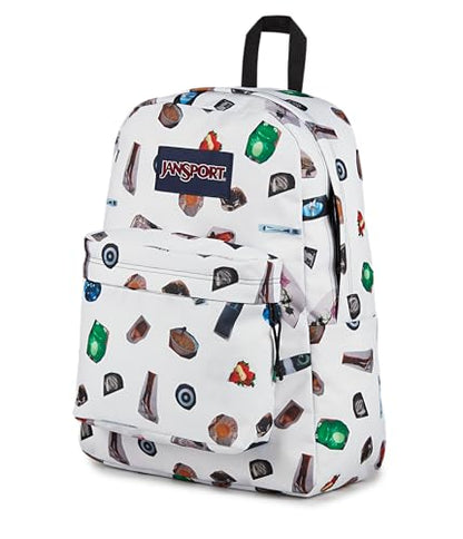 JanSport SuperBreak Plus Backpack with Padded 15-inch Laptop Sleeve and Integrated Bottle Pocket - Spacious and Durable Daypack for Work and Travel - Collected Collage - color: Collected Collage