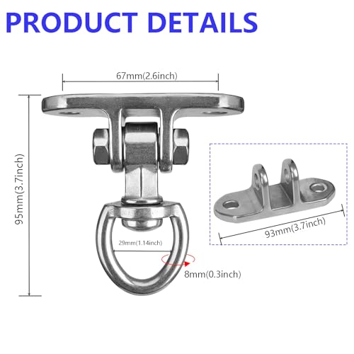 Heavy Duty Swing Hanger 360°+180°Rotation 1500LB Capacity for Sandbag Yoga Swing Hammock Chair - style: 2-holes