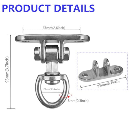 Heavy Duty Swing Hanger 360°+180°Rotation 1500LB Capacity for Sandbag Yoga Swing Hammock Chair - style: 2-holes