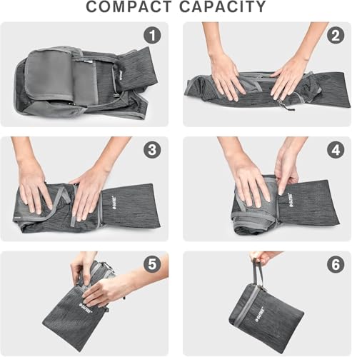 G4Free 10L/15L Hiking Backpack Lightweight Packable Hiking Daypack Small Travel Outdoor Foldable Shoulder Bag - color: Black, size: 20L