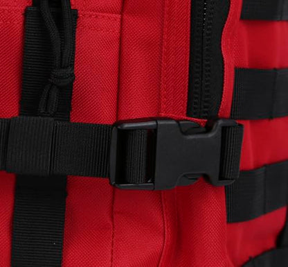REEBOW GEAR Military Tactical Backpack for Men Large Army 3 Day Assault Pack Molle Hiking Daypack Bag (Red-black) - color: Red-black
