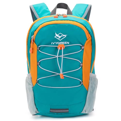 IVYGREEN Little Kids Hiking Backpack for Boys or Girls, Small Daypack for Camping or Travel (Teal blue, Medium) - color: Teal Blue, size: Medium