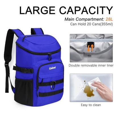 Cooler Backpack Insulated Leak Proof,Small Soft Coolers Bag for Men and Women Camping,Travel,Beach,Hiking,Picnic - color: Blue