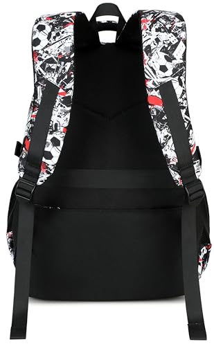 Bluboon Kids Backpack Boys Camo Bookbag Teens Elementary School Bag Daypack Travel Back Pack Middle school (Black White and Red Graffiti) - color: Black White and Red Graffiti