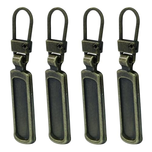Auvotuis 4Pcs Zipper Pull Replacement for Small Holes, Detachable Tiny Zipper Replacement Slider, Spare Zipper Pulls for Luggage/Jackets/Backpacks/Boots/Purses (Bronze) - style: Bronze