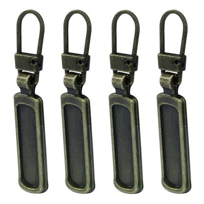 Auvotuis 4Pcs Zipper Pull Replacement for Small Holes, Detachable Tiny Zipper Replacement Slider, Spare Zipper Pulls for Luggage/Jackets/Backpacks/Boots/Purses (Bronze) - style: Bronze