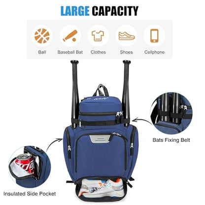 WOLT Basketball Backpack, Basketball Bag for Men with Shoes Compartment, Sports Backpack for Baseball, Soccer, Football - color: DarkBlue