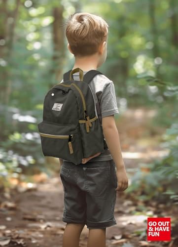 atgark Toddler Backpack for Boys 2-5: Preschool Kindergarten Backpack - 13" Daycare Backpack Fit A4 Folder - color: Olives, style: Ages 2-5 (13" H Fit A4 Folder)
