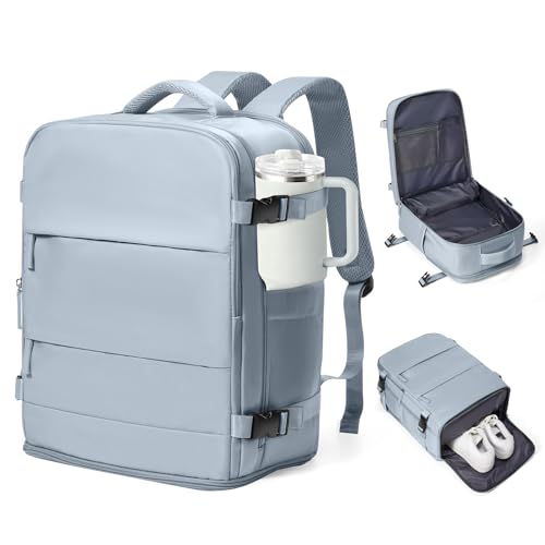 coowoz Travel Backpack Carry On for Women Man Gym Backpacks with Laptop Compartment Mochila de Viaje Teacher Personal Item Backpack Airplane Accessories Must Haves Grey Blue 20L - color: Gray Blue, size: X-Small
