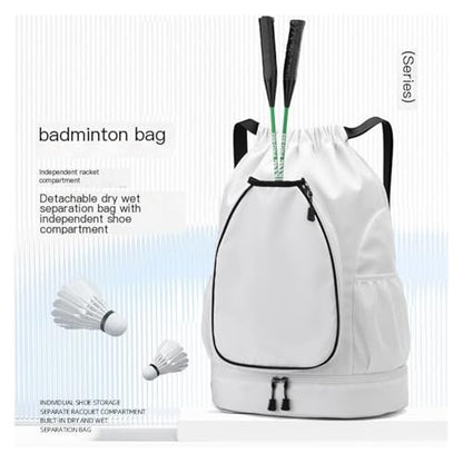 Multifunctional sports bag, backpack, independent shoe compartment, can hold basketball, badminton and tennis(Pink) - color: Pink