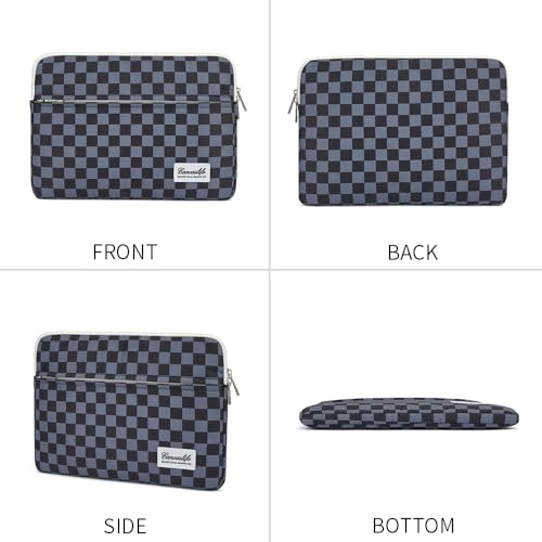 Canvaslife Black Checker Pattern 13 inch Canvas Laptop Sleeve with Pocket 13 inch 13.3 inch Laptop 13 case13 Sleever - color: Black Checker, size: 13 inch/13.3 inch