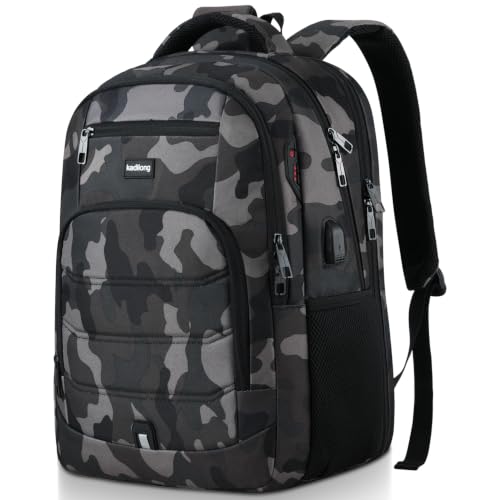 kadilong Travel Laptop Backpack for Men Business Anti Theft,School Backpack Bookbag College for Boys Fits 15.6 Inch Notebook - color: Camouflage Black, size: 15,6 inch