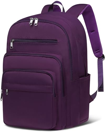 Backpack for Middle High School Teen Boys Girls Large College Bookbag with Laptop Compartment Back to School Book Bags Mochilas Escolares para Niños Niñas Adolescentes (Dark Purple, Solid) - color: Dark Purple