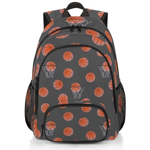 Basketball Laptop Backpack for Women Men, Gray Work Travel Computer Backpacks, 18.3 Inch Large Computer Nurse Teacher Bags Casual Daypack - color: Multicolor 14