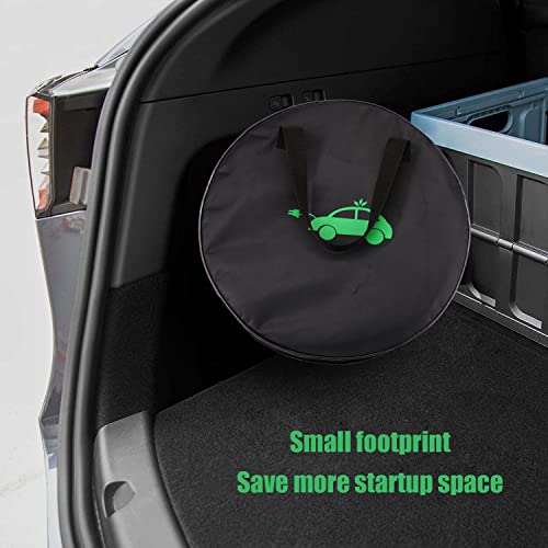 Electric Vehicle Charging Cable Organizer Bag - Heavy Duty Water Resistant Nylon Storage Bag for Jumper Cables, EV Extension Cords, Adapters, RV Sewer Pipe, Tools, Camper and Garden Hoses