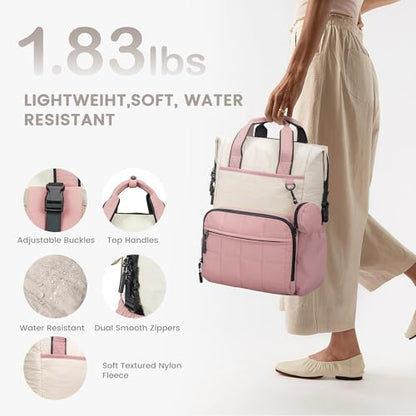 VONAL Diaper Bag Backpack, Lightweight Baby Diaper Bags, Travel Large Diaper Bag with Changing Station, Pink Diaper Backpack for Boys Girls Newborn with Insulated Pockets, Stroller Straps - color: Pink