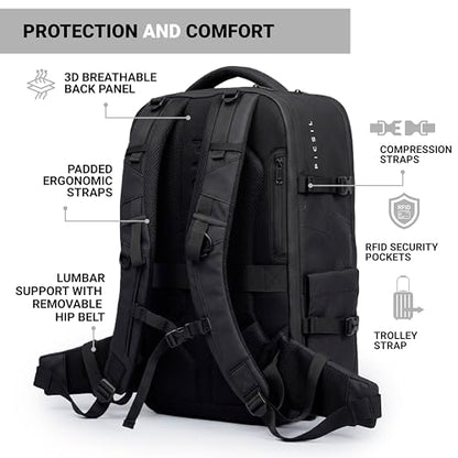 PICSIL Horizon Travel Backpack – Expandable 26L-33L Carry-On with Waterproof Laptop Compartment for 15 & 15.6'', Shoe Storage, and Personal Item Bag - Moss - color: Moss