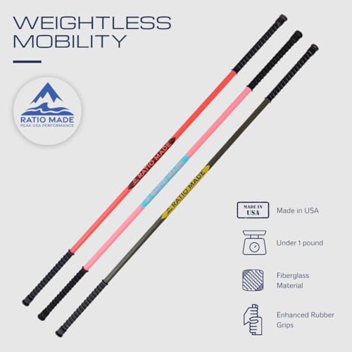 Stretch Stick, flexibility trainer, and mobility aid - color: Cherry, size: 54 inches