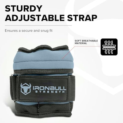 Adjustable Ankle Weights (10lbs/Pair) - Weighted Ankle Weight for Walking, Gym and Exercise - 2, 4, 6, 8, 10 LB Leg Weight Set with Straps for Women and Men - 1-5 lbs Each Ankle Adjustable for Weight Lifting - color: Baby Blue