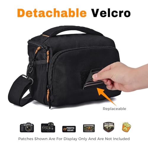 ALLCAMP Camera Sling Bag for DSLR & Mirrorless | Customizable Patch Area, Waterproof Crossbody Pack, Tripod Holder for Outdoor Photography & Travel, Black