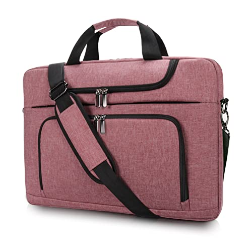 BERTASCHE Laptop Bag 17 17.3 inch for Women Computer Bag Laptop Case for Work Travel Business chromebook bag w/Shoulder Strap,Rose Red - color: Rose Red, size: 17-17.3 INCH