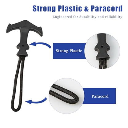 6-Pack Heavy Duty T-Shaped Zipper Pulls Replacement Compatible with Yeti Cooler, Durable Paracord & Strong Plastic Pullers for Coolers, Backpacks, Luggage, Totes – Easy to Install, Universal Fit