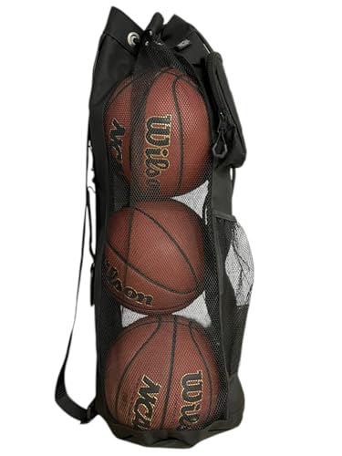 HOTZ Mesh Ball Bag for Coaches, Basketball, Soccer, Volleyball, 3 Balls