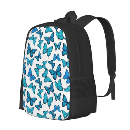 Breathable Outdoor Daypack Blue Butterfly Butterflies, Durable Anti Theft Travel Backpack Adjustable Strap Shoulder Bag for Hiking Camping City Walking - color: Design (1327)