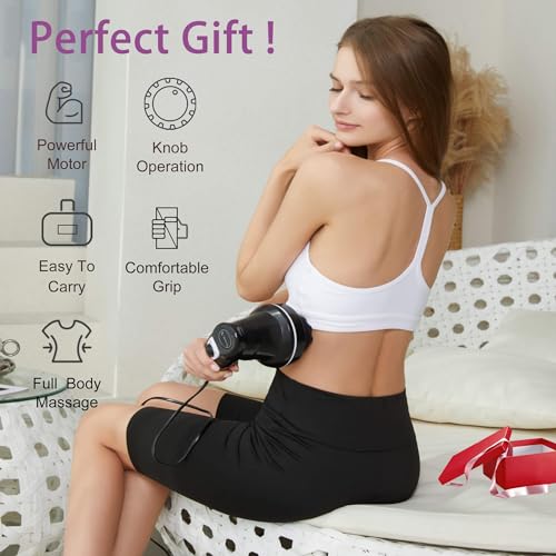 DS SAVORING Body Sculpting Machine for Women - 6-Speed Cellulite Massage & Lymphatic Drainage Device with Lipo Roller, Handheld Home Use for Belly Fat, Stomach, Thighs & Buttocks Sculpting - style: 4 Heads