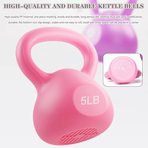 Kettlebell Weights Home Use Women's Sports Training Kettle Bells, Gym Arm Muscle Training Kettle Ball, Weight Loss, Small Space(Pink-5LB) - color: Pink-5lb