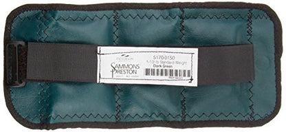 Sammons Preston Cuff Weight, 1.5 lb, Dark Green, Strap & D-Ring Closure, Grommet for Easy Hanging, Steel Ankle & Wrist Weights are Lead Free, Exercise Tool for Strength Building & Injury Rehab - style: 1.5 lbs.