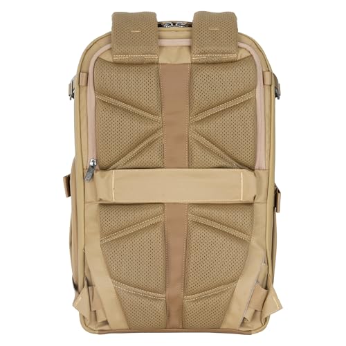 VANGUARD VEO Metro B30L Camera & Everyday Backpack (Beige) – Fits 70–200mm Attached, 17" Laptop Storage, Convertible Daypack Design, Travel-Ready Carry-On - color: Beige, size: 30L