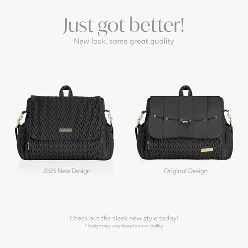 Hannah & Sophia Belle Convertible Baby Diaper Backpack & Bag in Black, Large Size, Dual Sided Water Resistant Changing Mat Included, Detachable Shoulder Straps, Easy To Use - color: Black