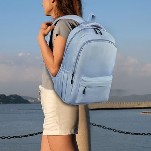 GAEKEAO Everyday Backpack for Women Men, Lightweight Casual Bookbag Travel Backpack for Work College Commute Blue - color: C03 Light Blue