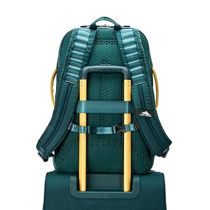 High Sierra Hi-Life 3-in-1 Convertible Backpack - Features Removable Daypack, Stack-It Strap, Adjustable Sternum Strap, Fleeced Pocket For Scratch Protection, Dual Water Bottle Pockets - Green/Yellow - color: Green/Yellow
