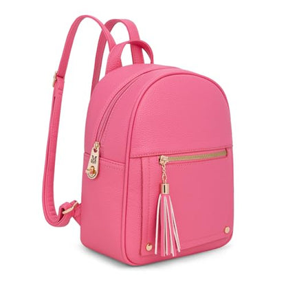 Montana West Mini Backpack Purse for Women Anti Theft Backpacks with Secured Zipper and Tassel - color: Mini Hot Pink