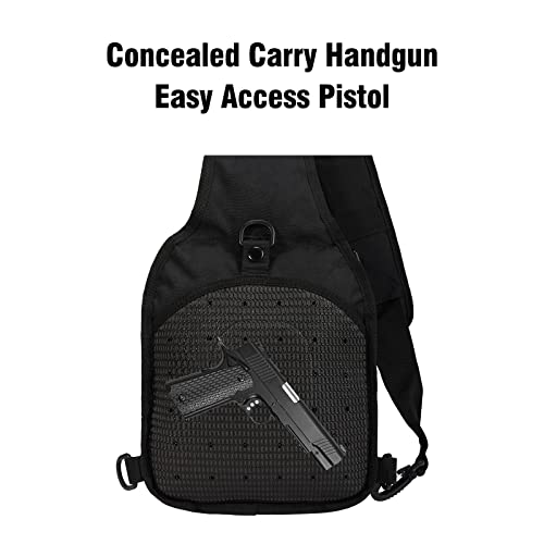 BOMTURN Tactical Backpack-1000D Waterproof Military Backpack/Laser-Cut/CCW Bags Sling Bag Tactical Satchel Shoulder Bag Men - color: Black
