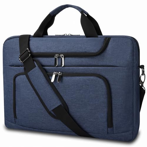 BERTASCHE Laptop Bag 17 17.3 inch for Men Women, Laptop Case Computer Bag for Work Business Trip Laptop Carrying Case w/Shoulder Strap, Navy - color: Navy, size: 17-17.3 INCH