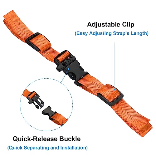 PATIKIL Backpack Belt Strap, 2 Pack Nylon Webbing Adjustable Replacement Waist Strap with Quick-Release Buckle for Pack Backpack Luggage Bags, Orange - color: Orange