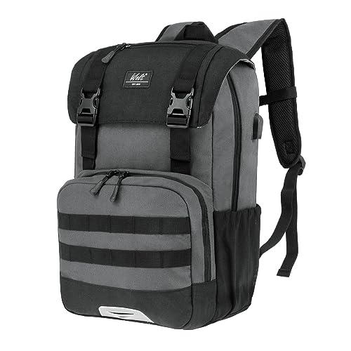WOLT Laptop Backpack with USB Charging Port Fits Up to 17 Inch Laptop, College Backpack for Men Women, Computer Business Bookbag, Grey - color: Grey