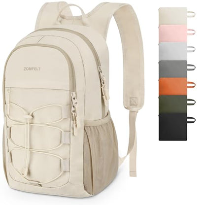 ZOMFELT Hiking Backpack for Women Men, 15L Lightweight Packable Backpack for Trip, Water Resistant Small Travel Backpacks, Foldable daypack for Hiking, Walking, Cycling, Camping, Beige - color: Beige