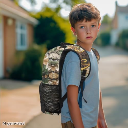 3PCS Backpack for Boys Girls Teens, 3 in 1 Tree Branch Deer Lightweight 17 Inch School Backpack with Lunch Box Pencil Case for Middle High Students - color: Tree Branch Deer