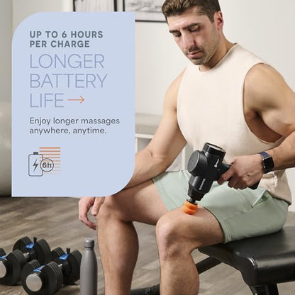 Lifepro Massage Gun - Percussion Muscle Massager for Athletes with 8 Massage Heads and 5 Speed Settings - Deep Tissue Back and Muscle Massage Gun for Recovery - color: Black