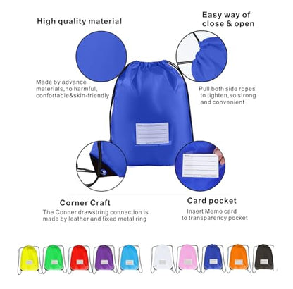 Drawstring Backpack Bulk 20Pcs Draw String Bags DIY Gym Sports Traveling Yoga Cinch Bag Sackpack Drawstring Memo Card (mul color) - color: 10color
