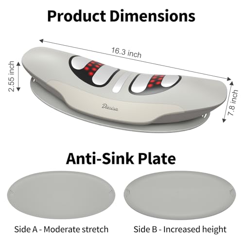 Diesisa Electric Lumbar Traction Device: Adjustable Lumbar Massager with Dynamic Traction - Left-Right Swing - Vibration & Thermal Compress - Timing- Rechargeable Back Traction Device -Home/Office Use