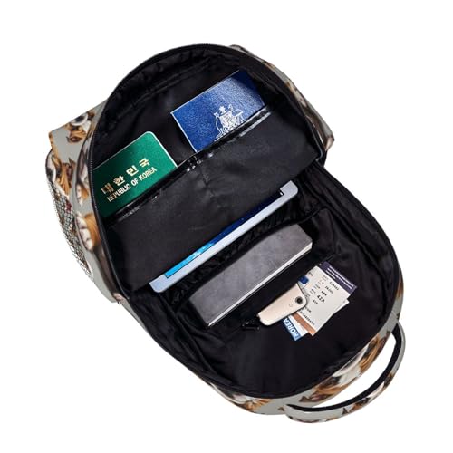 Water Resistant Hiking Backpack English Bulldog Puppy Dog Art, Outdoor Sports Daypack with Side Water Bottle Pocket for Travel and Beach - color: Pattern (749)