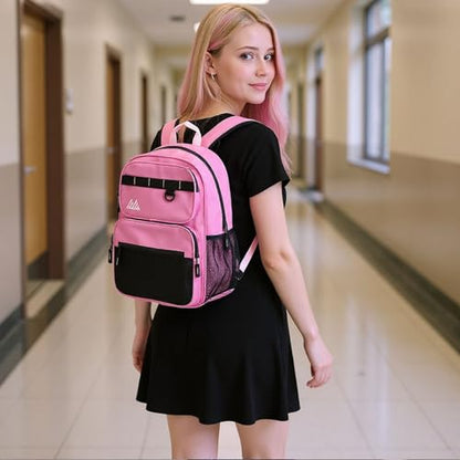 Summit Ridge Travel Backpack for Men and Women, Spacious Work Daypack with Water Bottle Pockets (Pink) - color: Pink