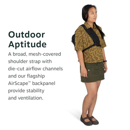 Osprey Quasar Shoulder Sling Bag - Everyday Crossbody Backpack with Laptop Sleeve, Bottle Pocket, & Phone Pocket, Black - color: Black