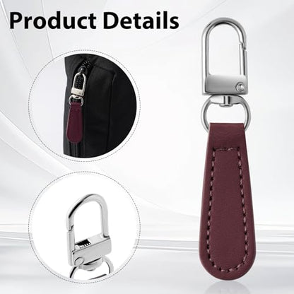 Deoward Zipper Pull Replacement Leather Handle Detachable Zipper Repair Tab for Luggage, Backpacks, Suitcases, Jackets, Purses, Handbags (8 PCS) - style: Leather Handle Zipper Pulls (Burgundy)